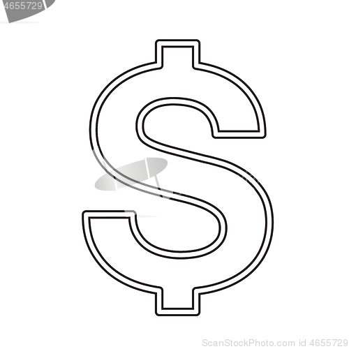 Image of Dollar symbol vector line icon.