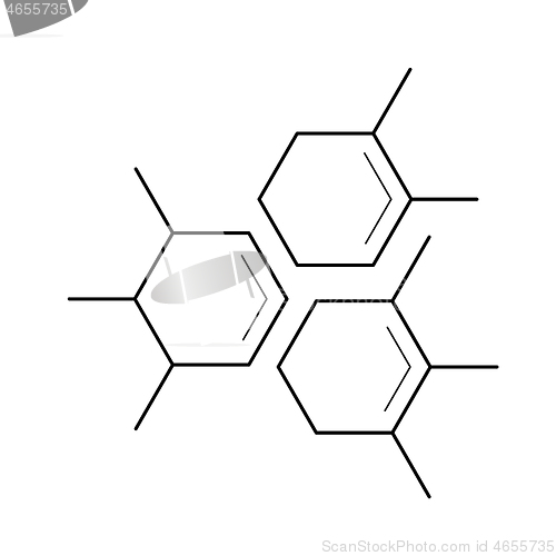 Image of Molecule vector line icon.