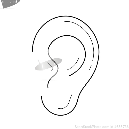 Image of Ear line icon.
