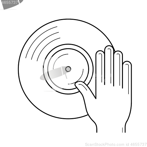 Image of DJ remix line icon.