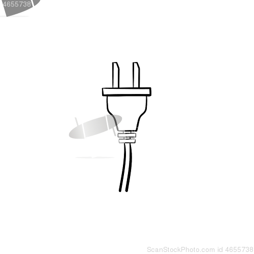 Image of Electric plug hand drawn sketch icon.
