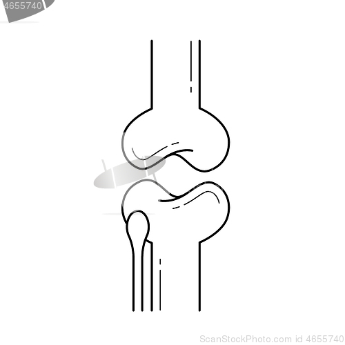 Image of Knee joint line icon.