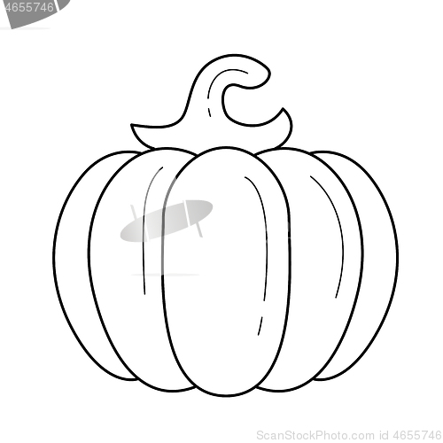 Image of Pumpkin vector line icon.