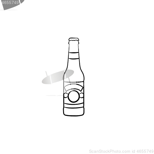 Image of Beer bottle hand drawn sketch icon.