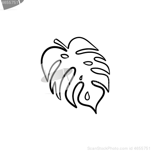 Image of Palm leaf hand drawn sketch icon.