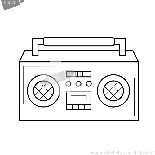 Image of Vintage boombox line icon.