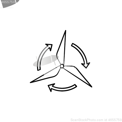 Image of Wind generator hand drawn sketch icon.