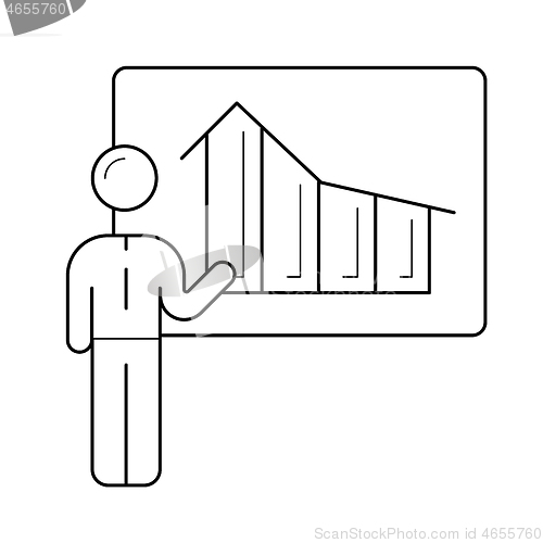 Image of Business presentation vector line icon.