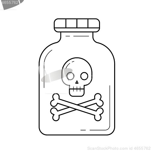 Image of Hazardous poison line icon.