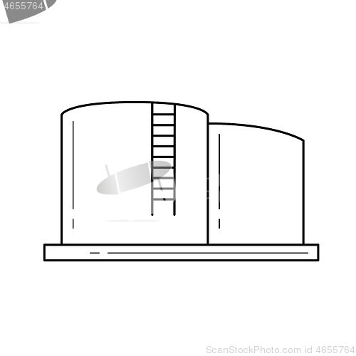 Image of Water reservoir vector line icon.