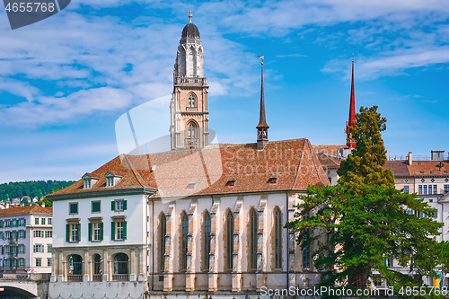 Image of Towers of Grossmunster and Wasserkirche 