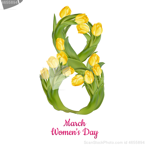 Image of Womens Day greeting card. EPS 10