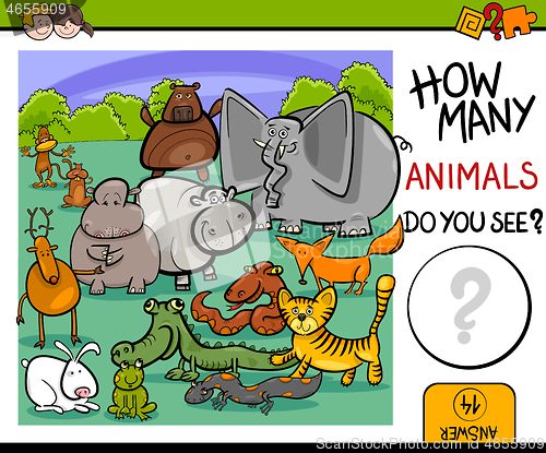 Image of count animals game for kids