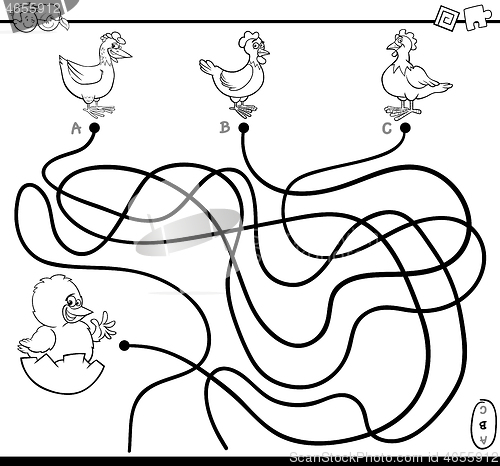 Image of maze activity coloring page