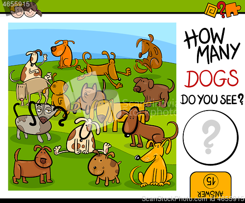 Image of counting game with cute dogs