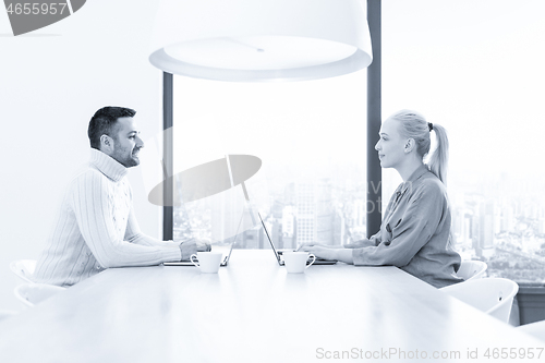 Image of Startup Business Team At A Meeting at modern office building