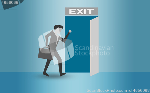 Image of Man running to opened door