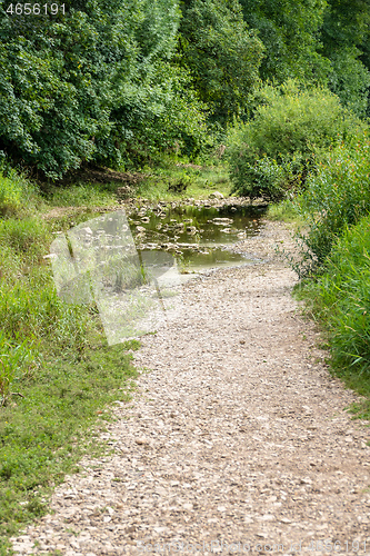 Image of the Danube disappears at Donaueschingen Germany