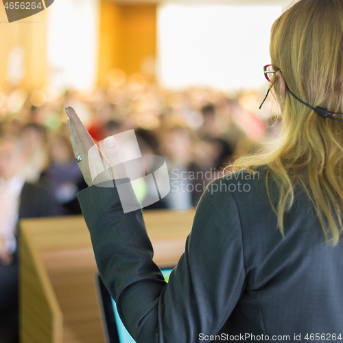 Image of Speaker at Business Conference and Presentation.