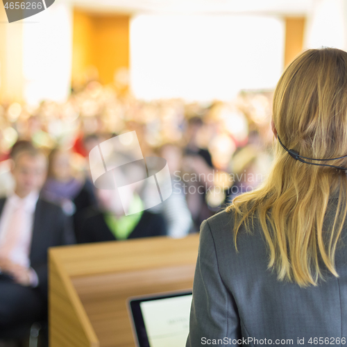 Image of Speaker at Business Conference and Presentation.