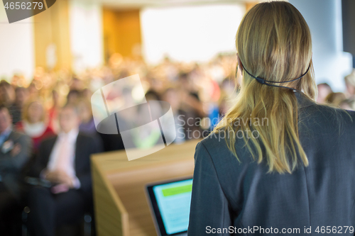 Image of Speaker at Business Conference and Presentation.