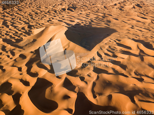 Image of Aerial view on big sand dunes in desert