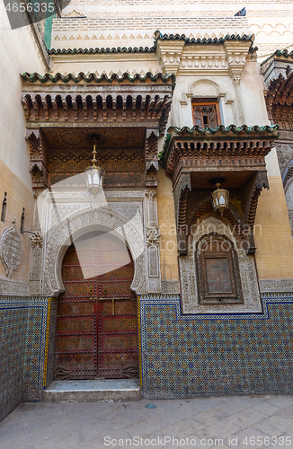 Image of Old door and window in Fes, Morocco