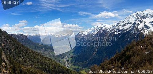 Image of Snow mountains and valley in Switzerland