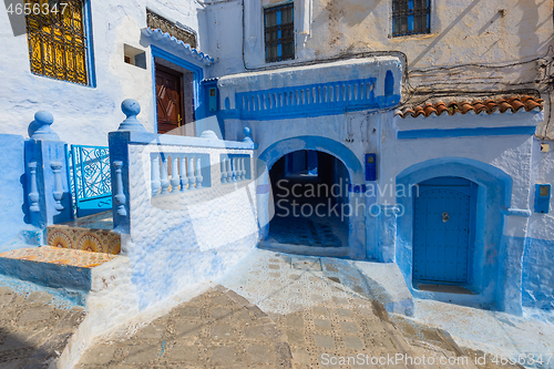 Image of Blue street inside Medina of Chefchaouen