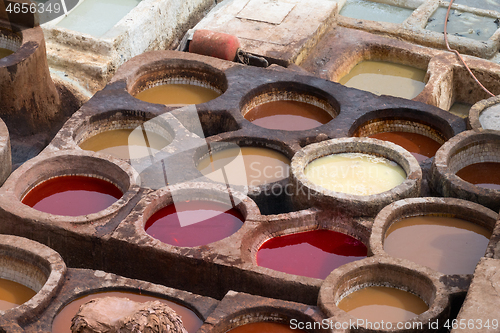 Image of Tanneries of Fes, Morocco, Africa 