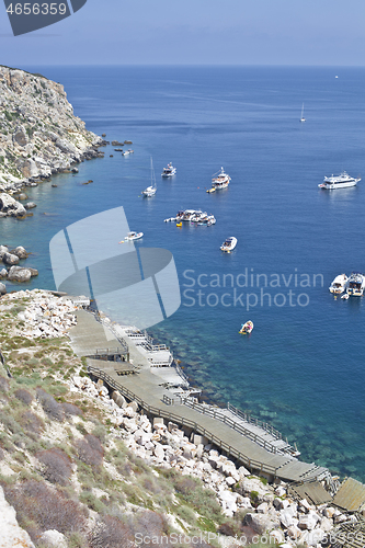 Image of San Domino island, Italy: scenic view of tipycal rocky coastline