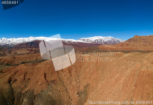 Image of Aerial view of Atlas Mountains in Morocco