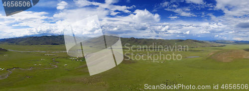 Image of Aerial landscape in Orkhon valley, Mongolia