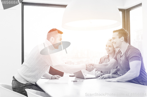 Image of Startup Business Team At A Meeting at modern office building