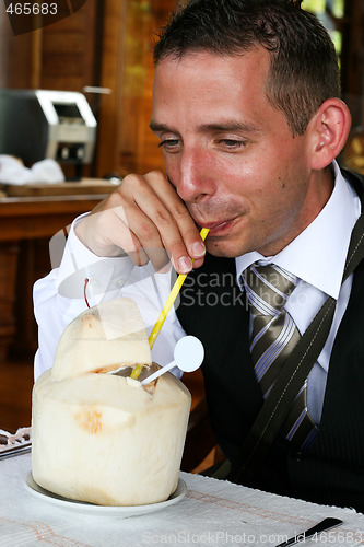 Image of Man drinking.