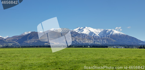 Image of Mount Taylor and Mount Hutt scenery in south New Zealand