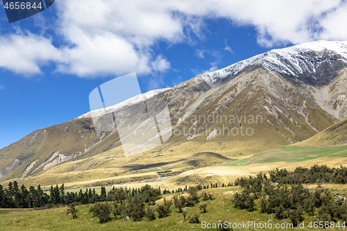 Image of Mountain Alps scenery in south New Zealand