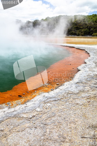 Image of hot sparkling lake in New Zealand