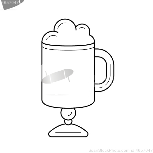 Image of Coffee latte vector line icon.