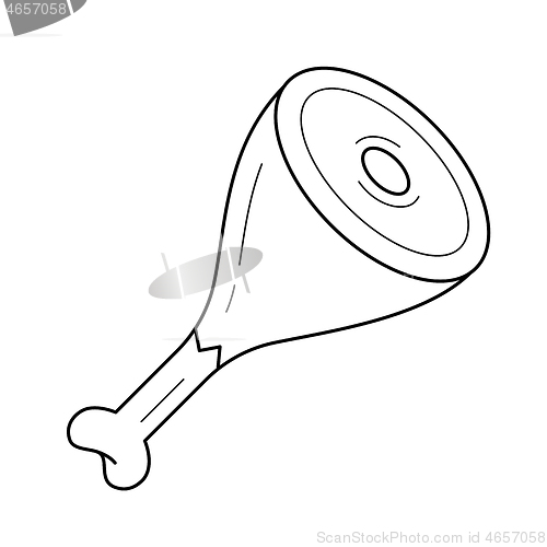 Image of Meat vector line icon.