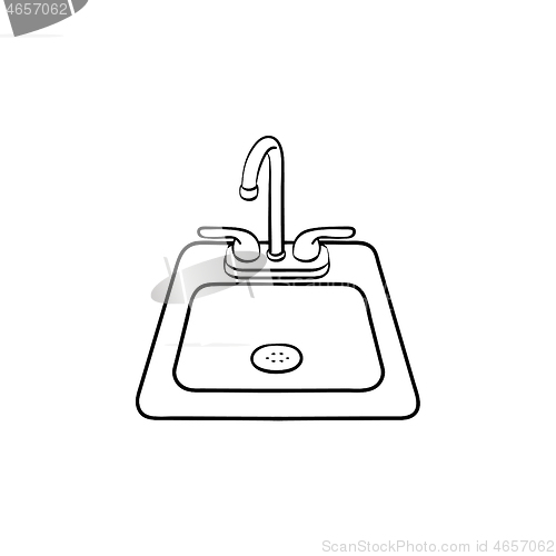 Image of Toilet sink hand drawn sketch icon.