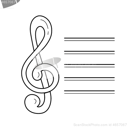 Image of Music note vector line icon.