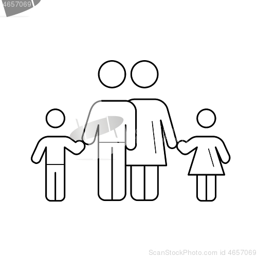 Image of Family relationship vector line icon.