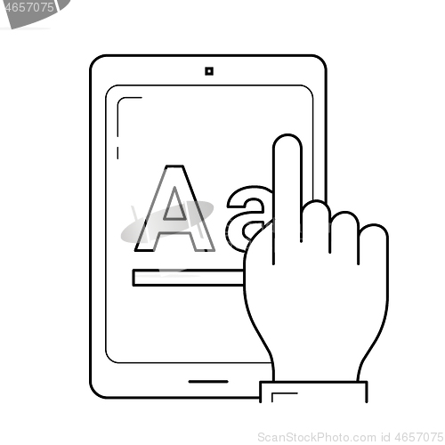 Image of Online education app vector line icon.