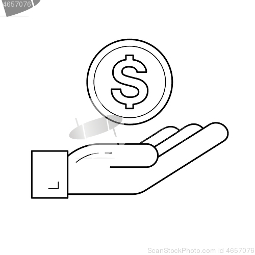 Image of Money insurance vector line icon.