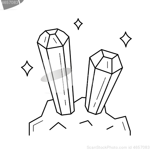 Image of Mineral industry vector line icon.