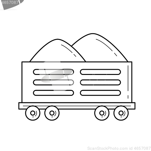 Image of Railroad shipping vector line icon.