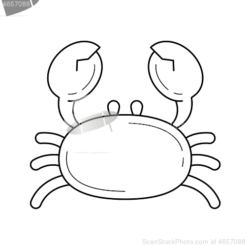 Image of Crab vector line icon.
