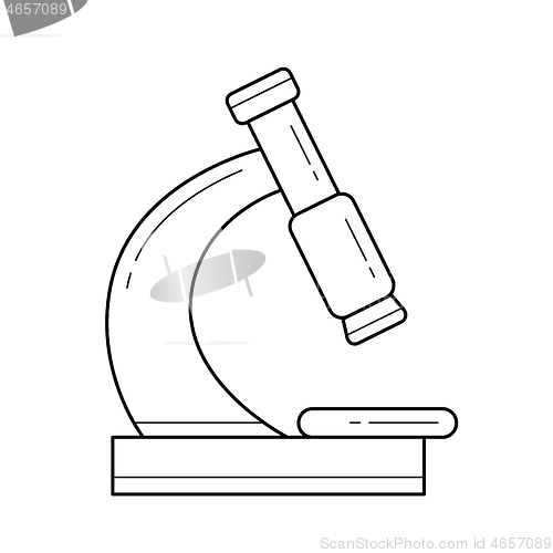 Image of Microscope vector line icon.