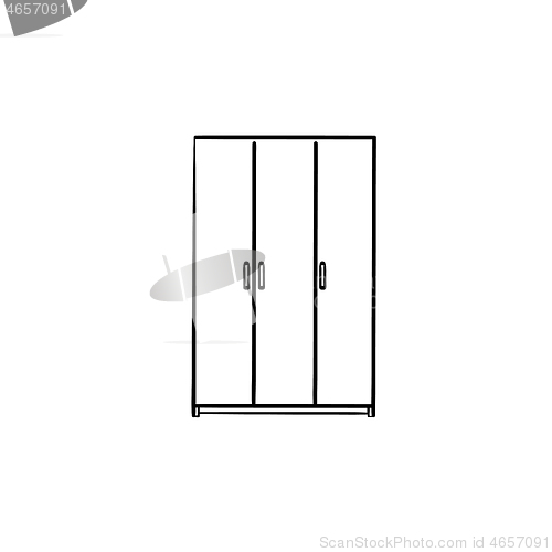 Image of Wardrobe furniture hand drawn sketch icon.